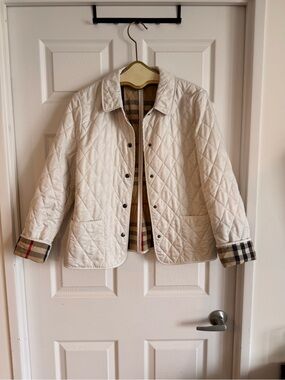 Burberry White Quilted Jacket